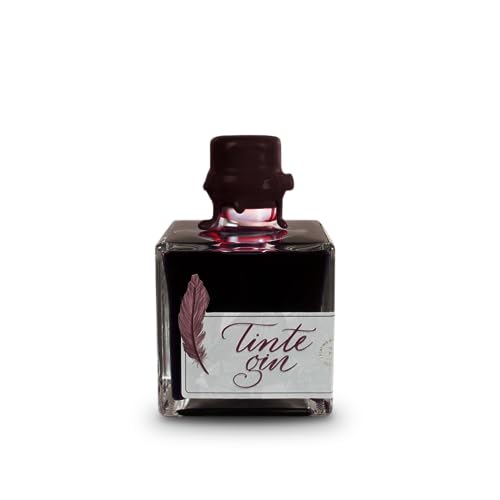 Tinte Gin by edelranz 0.2l - Premium Dry Gin - edle, rubinrote Tinte - Tintenfass - aus ausgewählten Botanicals mit Aromen von Zitrus, Wacholder & Süß- & Sandelholz von Tinte Gin