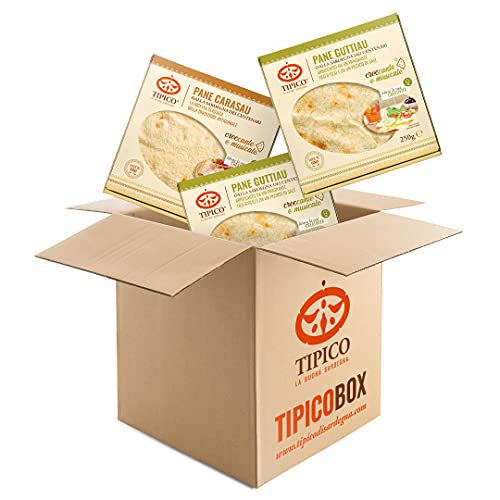 Tipico Brotdose aus Sardinien – 5 Packungen Carasau-Brot und 5 Packungen Guttiau-Brot Tipico Brotdose aus Sardinien – 5 Packungen Carasau-Brot und 5 Packungen Guttiau-Brot von Tipico