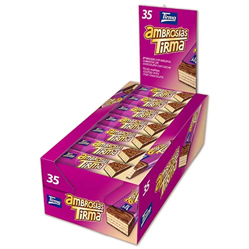Tirma Waffelriegel Vollmilchschokolade | 35 Einheiten, 752,5g | Zarte Cremefüllung | Nicht-GVO | Für Vegetarier geeignet | Einzeln verpackt | Snack für unterwegs Tirma Waffelriegel Vollmilchschokolade | 35 Einheiten, 752,5g | Zarte Cremefüllung | Nicht-GVO | Für Vegetarier geeignet | Einzeln verpackt | Snack für unterwegs von Tirma