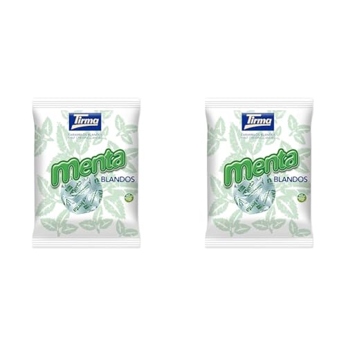 Tirma Pfefferminzbonbons 125g | Glutenfrei | Für Vegetarier geeignet | Nicht-GVO | Einzeln verpackt (Packung mit 2) von Tirma