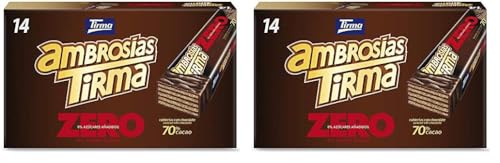 Tirma Waffeln dunkler Schokolade 70% Kakao 301g | Ohne Zuckerzusätze| Geeignet für Keto-Diät | Kohlenhydratarme Waffelriegel | Geeignet für Diabetiker| Multipack Schoko-Waffelriegel | 14 Stücke Tirma Waffeln dunkler Schokolade 70% Kakao 301g | Ohne Zuckerzusätze| Geeignet für Keto-Diät | Kohlenhydratarme Waffelriegel | Geeignet für Diabetiker| Multipack Schoko-Waffelriegel | 14 Stücke von Tirma
