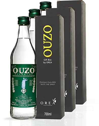 Premium OUZO green | Anis likör |Geschenk Box by OREA | Anis schnaps | 3x 700ml von Tirnavou