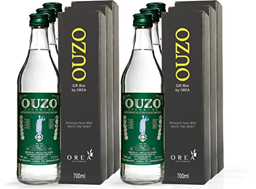 Premium Ouzo green | Anis likör | Geschenk Box by OREA, Anis schnaps | mild | 6x 700ml von Tirnavou