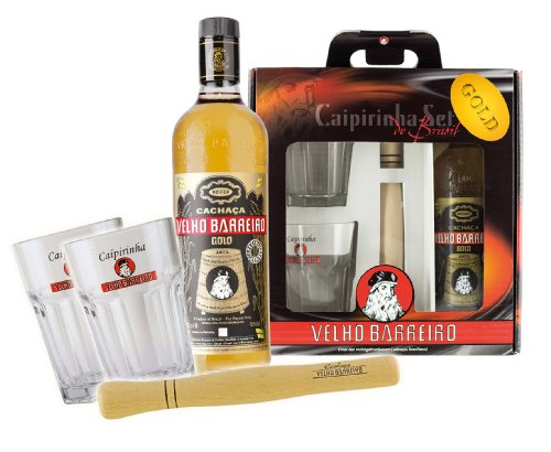 Velho Barreiro Gold 1 Flasche + 2 Gläser + 1 Stampfer Velho Barreiro Gold 1 Flasche + 2 Gläser + 1 Stampfer von Tirrito