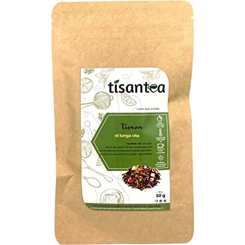 Langer Tee 50 g 12/14 Tassen im Beutel mit Reißverschluss, verschließbar auf Aroma, Tee, mit intensivem und angenehmen Geschmack, hergestellt und verpackt in Italien. von Tisantea