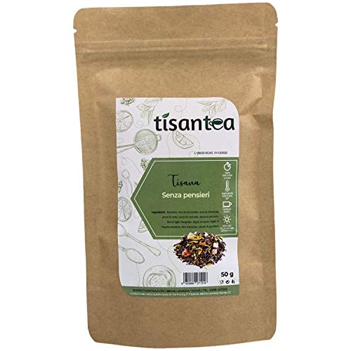 Tee ohne Gedanken, 50 g, 12/14 Tassen, im Beutel mit Reißverschluss, verschließbar, aromatisch, Tee, natürlicher und reiner Geschmack, hergestellt und verpackt in Italien. von Tisantea