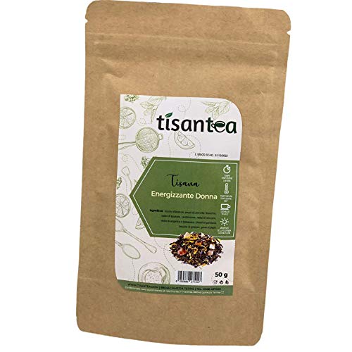 Tisana Damen-Tee, 50 g, 12/14 Tassen, in Beutel, mit Reißverschluss, aromatisierbar, Tee, Energizing-Tee, hergestellt und verpackt in Italien. von Tisantea