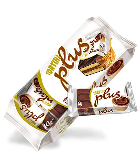 10x10 Tortina Plus Kuchenschnitte Kakaocreme mit Schokolade überzogen 300g - 10 Törtchen einzeln verpackt von Tise Süsswaren