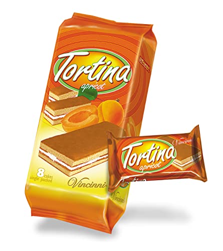 12x8 Tortina Kuchenschnitte Aprikose 200g - 8 Törtchen einzeln verpackt von Tise Süsswaren