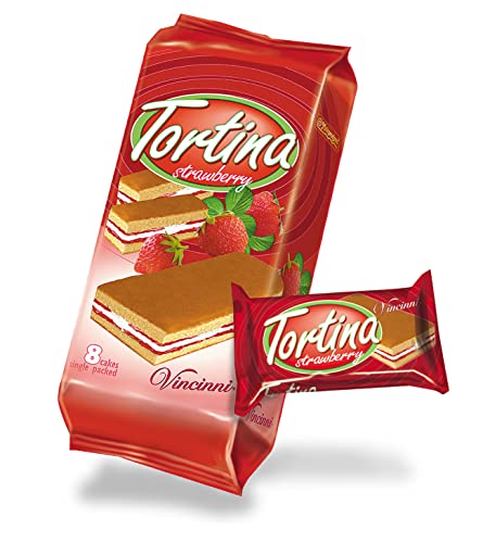 12x8 Tortina Kuchenschnitte Erdbeere 200g - 96 Törtchen einzeln verpackt von Tise Süsswaren