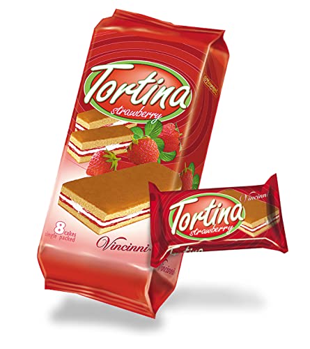 12x8 Tortina Kuchenschnitte Erdbeere 200g - 8 Törtchen einzeln verpackt von Tise Süsswaren GmbH