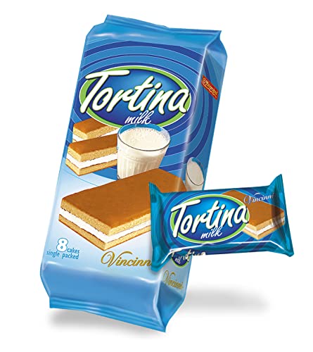 12x8 Tortina Kuchenschnitte Milch 200g - 8 Törtchen einzeln verpackt von Tise Süsswaren