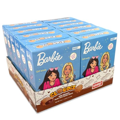 Barbie - Cloudiz – Mini-Kekse mit Kakaocreme oder Erdbeercreme (12x30g) 360g (Schokolade) von Tise Süsswaren