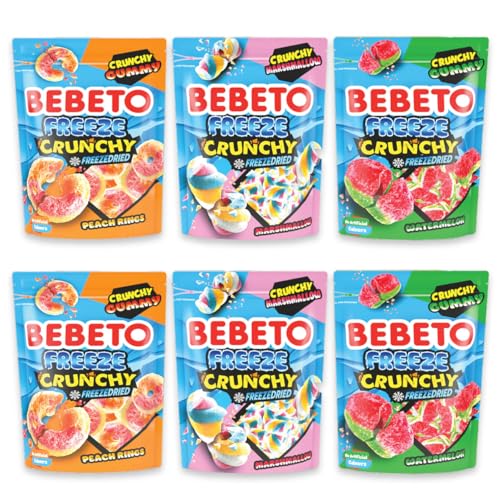 Bebeto Freeze Crunchy Gefriergetrocknete Süßigkeiten 6 x 35g (210g) von Tise Süsswaren