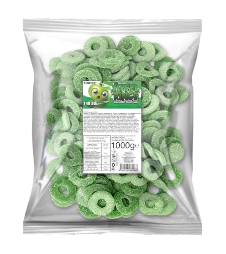 Capico Apfelringe gezuckertes Fruchtgummi (1000g) im Beutel, Halal von Tise Süsswaren