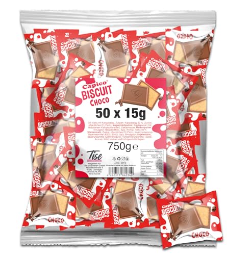 Capico Choco Biscuit Kekse, 50 x 15g (750g) von Tise Süsswaren