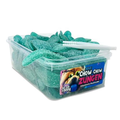 Capico Chow-Chow Zungen gezuckertes Fruchtgummi (1000g) in Dose, Halal von Tise Süsswaren