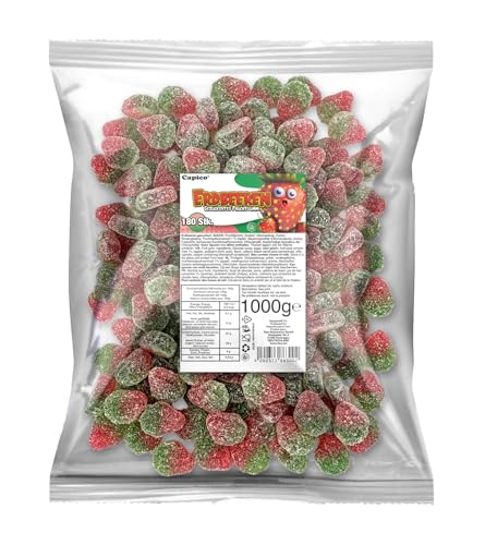 Capico Erdbeeren gezuckertes Fruchtgummi (1000g) im Beutel, Halal von Tise Süsswaren