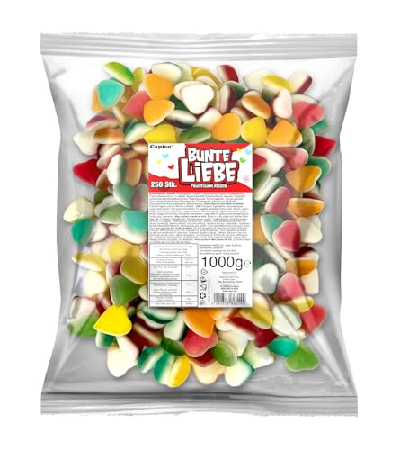 Capico Fruchtgummi Herzen Bunte Liebe (1000g) im Beutel, Halal von Tise Süsswaren