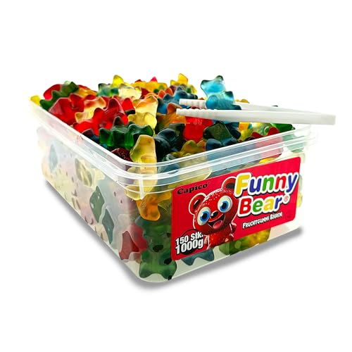 Capico Funny Bear Fruchtgummi (1000g) in Dose, Halal von Tise Süsswaren