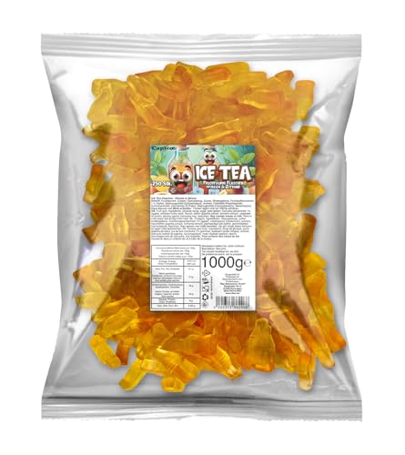 Capico Ice Tea Fruchtgummi Flaschen Pfirsich & Zitrone (1000g) im Beutel, Halal von Tise Süsswaren