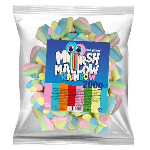 Capico Marshmallow Rainbow (200g) bunte gefärbte Marshmallows von Tise Süsswaren