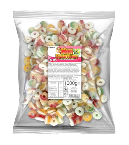 Capico Mini Fruchtringe Fruchtgummi (1000g) im Beutel, Halal von Tise Süsswaren