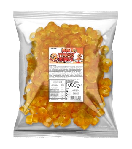 Capico Mini Pfirsich Fruchtgummi Ringe (1000g) im Beutel, Halal von Tise Süsswaren