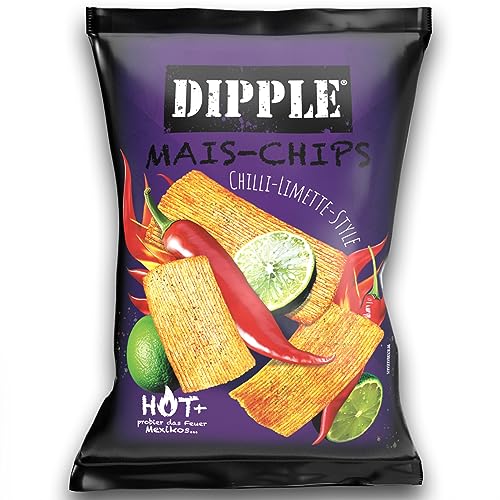 Dipple Mais-Chips - Knusprig & würzig (90g) (Chilli-Limette) von Tise Süsswaren
