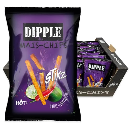 Dipple Mais-Stikz Chilli-Limette (26x90g) - Knusprig & würzig von Tise Süsswaren