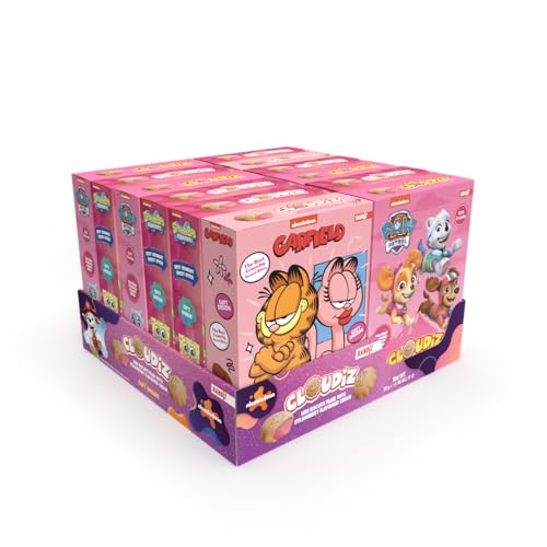 Paw Patrol, SpongeBob & Garfield - Cloudiz – Mini-Kekse mit Kakaocreme oder Erdbeercreme(12x30g) 360g (Erdbeere) von Tise Süsswaren