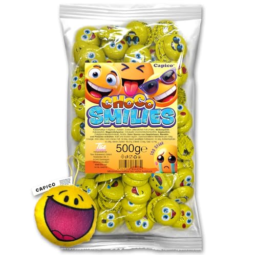 Tise Choco Smilies 100 Stück (500g) inklusive Plüschsmilie von Tise Süsswaren