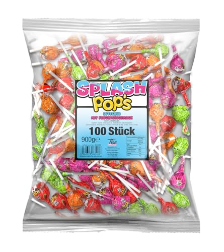 Tise Splash Pops Luscher, Lollis 100 Stück (900g) von Tise Süsswaren