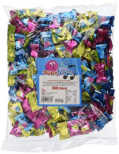 Tise Süsswaren Süße Flöten aus Traubenzucker 300 Stück (600g) von Tise Süsswaren