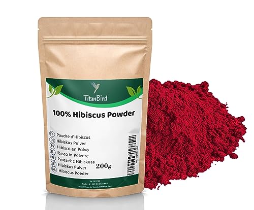 200g Pulver aus Hibiskusblüten | 100% natürlich, hochwertige Qualität von TitanBird