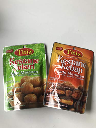 Kastanie - gebrauchsfertige Kastanien, geschält, geröstet (1 Packung leicht gesüßt und 1 Packung rostet, nicht geschweißt). von Titiz