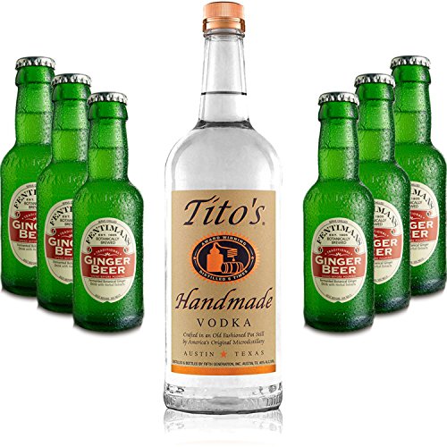 Moscow Mule Set - Titos Handmade Vodka 0,7l 700ml (40% Vol) + 6x Fentimans Ginger Beer 275ml - Inkl. Pfand MEHRWEG von Titos-Titos