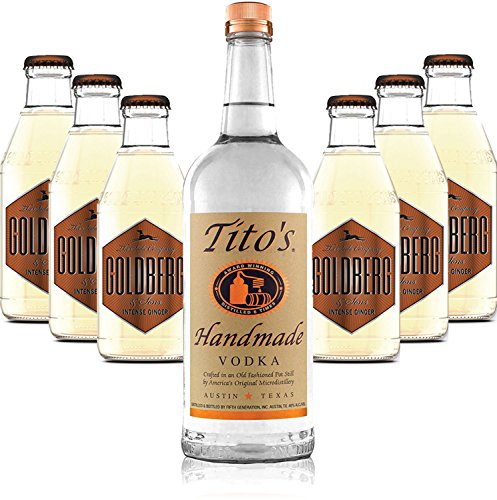 Moscow Mule Set - Titos Handmade Vodka 0,7l 700ml (40% Vol) + 6x Goldberg Intense Ginger 200ml - Inkl. Pfand MEHRWEG von Titos-Titos