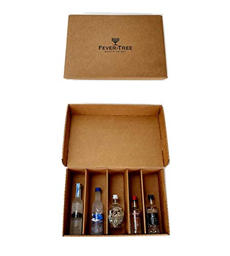 Vodka Probierset Geschenkset - 5x verschiedene Vodka Minis (Belvedere, Grey Goose, Crystal Head, Smirnoff, Three Sixty) + Fever-Tree Geschenkbox - Inkl. Pfand MEHRWEG von Titos-Titos