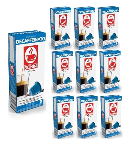 Bonini Kaffeepads, Nespresso-kompatible DECAF-Kaffeepads, 10 Packungen entkoffeinierte Kapseln/Kapseln, jede Packung 10 Kapseln, insgesamt 100 Kapseln, 100 % italienischer Kaffee Bonini Kaffeepads, Nespresso-kompatible DECAF-Kaffeepads, 10 Packungen entkoffeinierte Kapseln/Kapseln, jede Packung 10 Kapseln, insgesamt 100 Kapseln, 100 % italienischer Kaffee von Caffè Tiziano Bonini