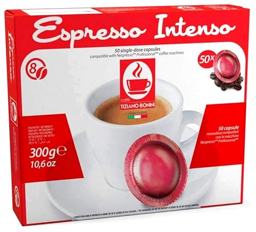 Tiziano Bonini 50 Kapseln für Nespresso* Profi-Maschinen - kompatible Kaffeekapseln (Espresso Intenso) von Tiziano Bonini