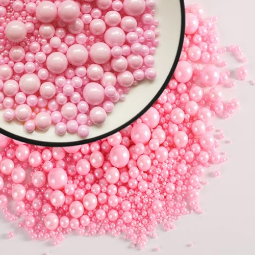 Essbare Kuchen Dekoration Rosa perlen Zucker streusel | Perle Tortenaufsätze Zuckerstreusel für Hochzeiten und tägliche Kuchendekorationen Geburtstagskuchen, 120g von Tmade