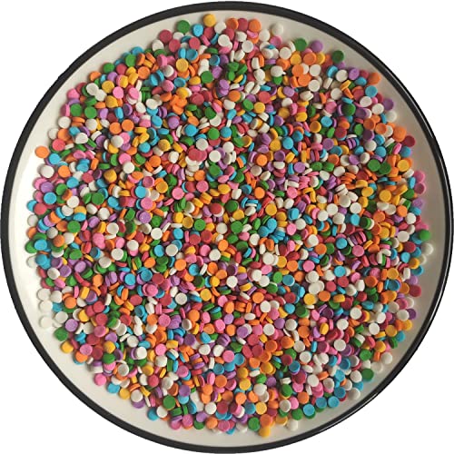 Essbare Regenbogen Runden scheiben Süßigkeits streusel | Bunte Dessert Streusel|Kuchen Cupcake Topper | Cookie-Dekorationen | Süße Persönlichkeiten Zuckerstreusel für die tägliche Tortendekoration von Tmade