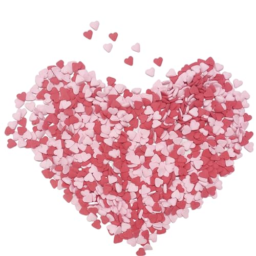 Essbare Zuckerherz Streusel in Rot und Rosa | Kuchen-Cupcake-Topper | Cookie-Dekorationen | Dessert streusel | Süße Persönlichkeiten Zucker streusel zum täglichen Kuchendekorieren am Valentinstag von Tmade