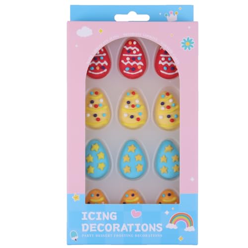 Essbare große 12 Stück Oster-Ei-Streusel Cupcake Tortenaufsatz Hase Kaninchen Karotte Streusel zur Backdekoration von Tmade