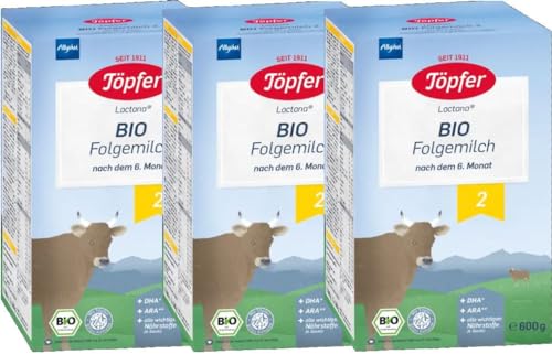 Töpfer Bio Lactana 2 Folgemilch 3 x 600g (3er Pack) von Töpfer