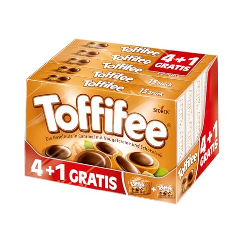 Toffifee 4+1 Gratis 1x75-er (1 x 625g) / Haselnuss in Karamell, Nougatcreme und Schokolade von Toffifee