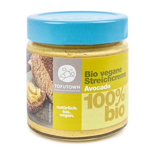 TofuTown - Bio Veganer Brotaufstrich Streichcreme Avocado – 6x180g Vorratspack, 100% Bio, Veganer Aufstrich, Ohne Künstliche Zusatzstoffe, Ungekühlt haltbar, Veggie & Vegan Snacks von TofuTown