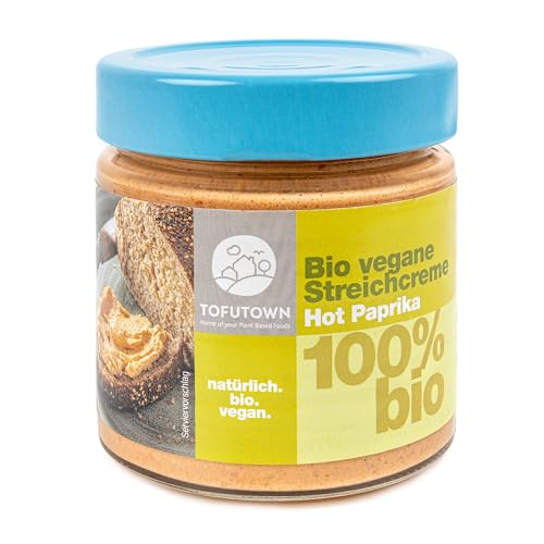 TofuTown Bio Veganer Brotaufstrich Streichcreme Hot Paprika – 6x180g Vorratspack, 100% Bio, Made in Germany, Ohne Künstliche Zusatzstoffe, Ungekühlt haltbar, Vegane Aufstriche Veggie TofuTown Bio Veganer Brotaufstrich Streichcreme Hot Paprika – 6x180g Vorratspack, 100% Bio, Made in Germany, Ohne Künstliche Zusatzstoffe, Ungekühlt haltbar, Vegane Aufstriche Veggie von TofuTown