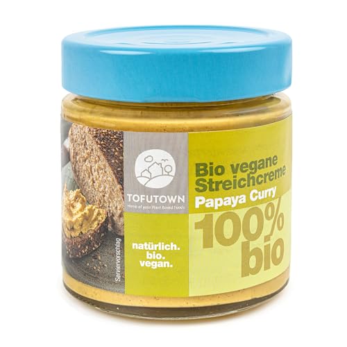 TofuTown Bio Veganer Brotaufstrich Streichcreme Papaya Curry – 6x180g Vorratspack, 100% Bio, Made in Germany, Ohne Künstliche Zusatzstoffe, Ungekühlt haltbar, Vegane Aufstriche Veggie TofuTown Bio Veganer Brotaufstrich Streichcreme Papaya Curry – 6x180g Vorratspack, 100% Bio, Made in Germany, Ohne Künstliche Zusatzstoffe, Ungekühlt haltbar, Vegane Aufstriche Veggie von TofuTown